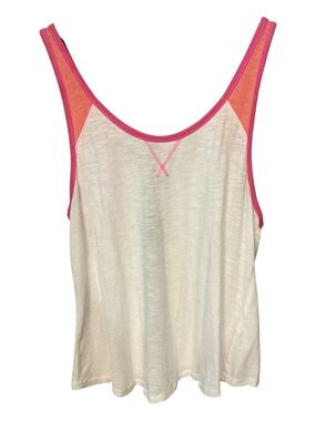 Victoria's Secret Cream Tank with Pink Accent Trim